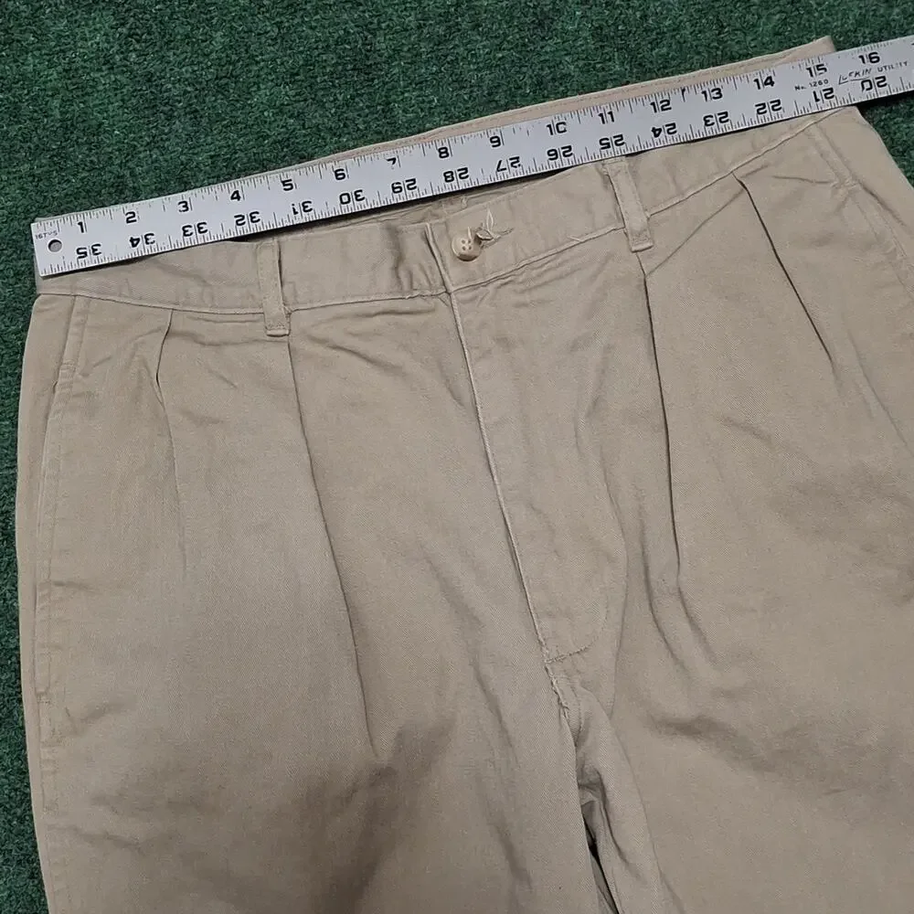Polo Ralph Lauren Men's 32x30 Kaky Pleated Cotton Twill Made in USA